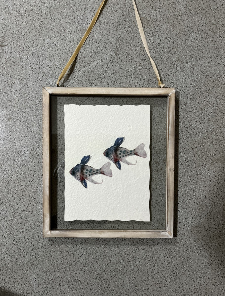 Wandbild 'Deux poissons', H 38 cm, B 33 cm