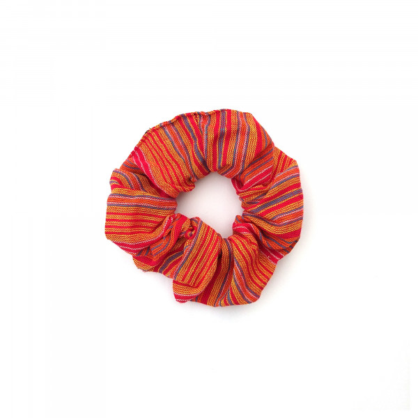 Scrunchy 'Denver' orange-rot, aus Baumwolle