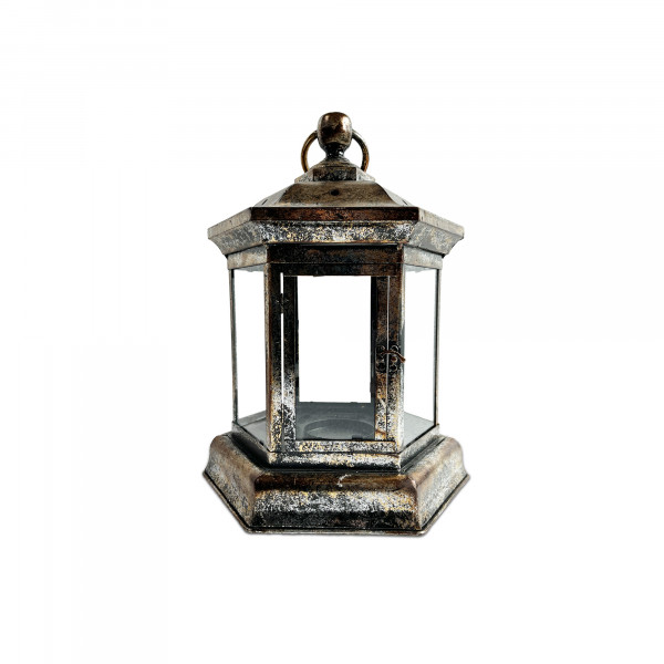 Laterne 'Gustave', aus Metall und Glas, H 39 cm, B 29 cm, L 25,5 cm