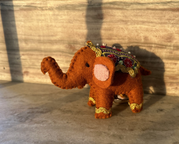 Filz-Anhänger 'Elefant' orange, B 8,5 cm