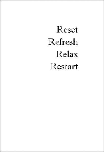 Postkarte 'Reset Refresh Relax Restart'