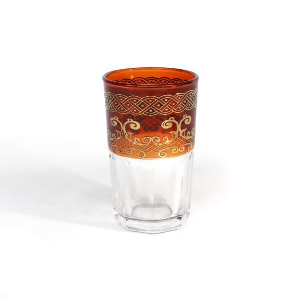 Teeglas 'Selsla' orange-silber, H 9 cm, Ø 5,5 cm