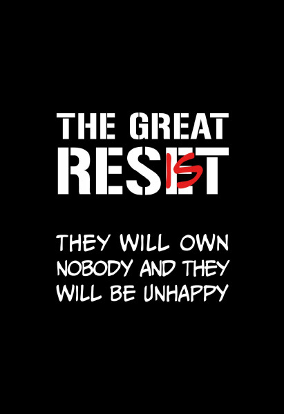 Postkarte 'The great reset / resist'