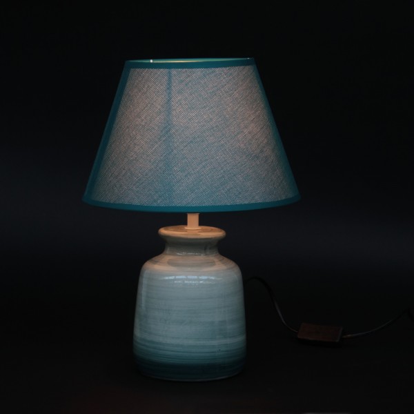 Tischlampe 'Silum', blau, T 25 cm, B 25 cm, H 35 cm