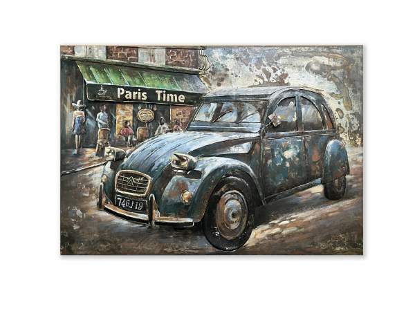 Wandbild 'Oldie in Paris', multicolor, B 120 cm, H 80 cm, T 5 cm