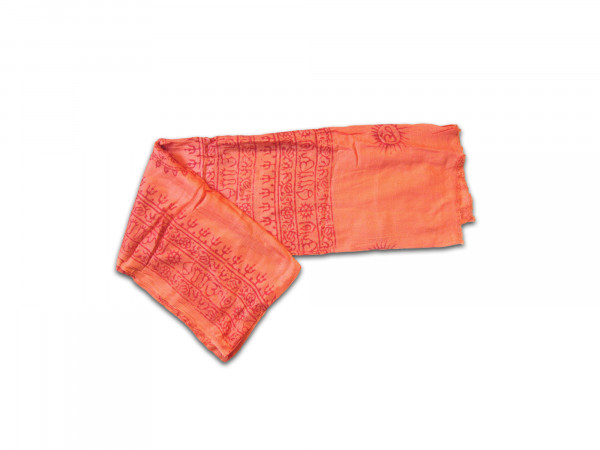 Baumwollschal groß, orange, T 190 cm, B 85 cm