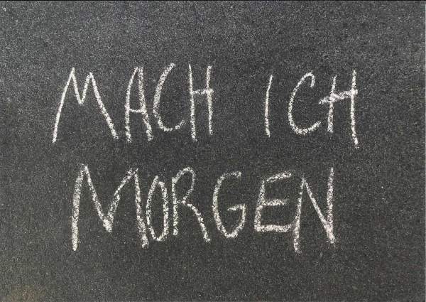 Postkarte 'Mach ich morgen'