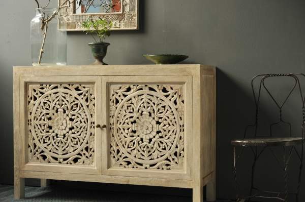 Sideboard 'Doubelle', weiß, L 40 cm, B 130 cm, H 90 cm