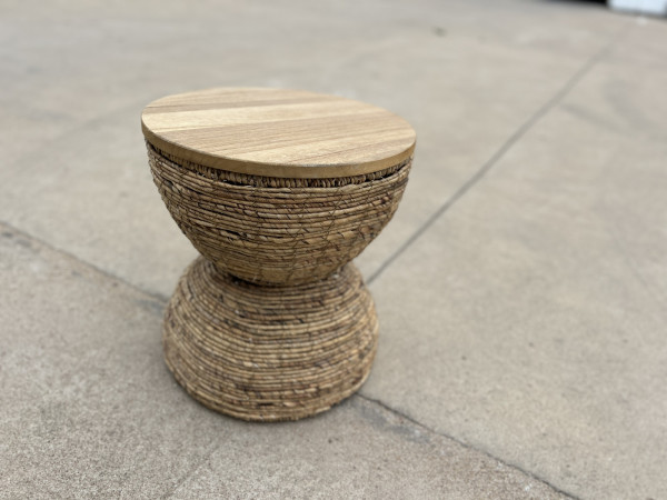 Hocker aus Bananenblattfaser, natur, Ø 41 cm, H 48 cm