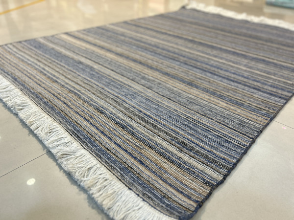 Teppich 'Roshni', blau, beige, B 140 cm, L 200 cm