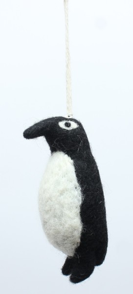 Anhänger 'Pinguin' aus Filz, H 10 cm, Ø 4 cm