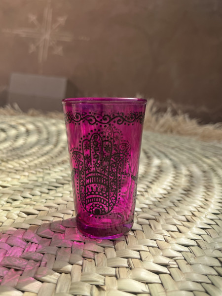 Teeglas 'Fatima', magenta, Ø 5 cm, H 9 cm