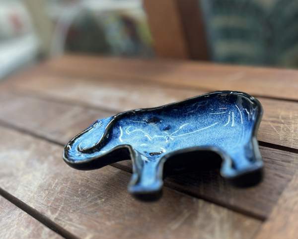 Servierteller 'Elefant', blau, B 11,5 cm, T 7,5 cm, H 3 cm