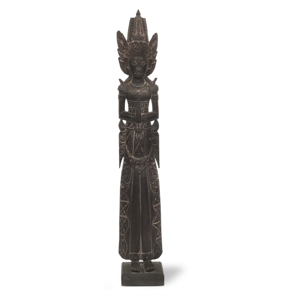 Holz-Skulptur 'Ram stehend', H 150 cm, B 26 cm, T 23 cm