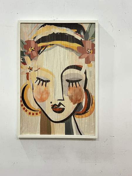 Wandbild 'La Femme', in Holzrahmen, H 74 cm, B 50 cm, L 2,5 cm