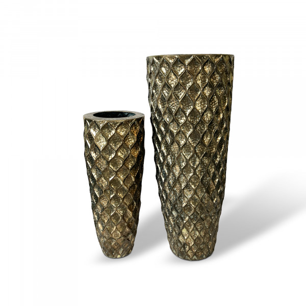 Metallvase 'Natalia' S, antik gold, H 89,5 cm, Ø 36 cm