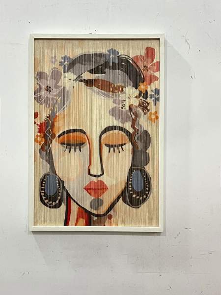 Wandbild 'La Dame', in Holzrahmen, H 74 cm, B 50 cm, L 2,5 cm